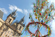 Easter Tree at the Old Town Square in Prague. Easter market, Czech republic.