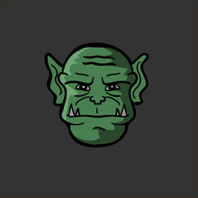 Portrait Of An Orc In A Vector