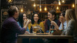 © Gorodenkoff - In the Bar/ Restaurant Group of Diverse Young People Eat Slices of Pizza Pie. They Talk, Tell Jokes and Have Fun in This Stylish Establishment.