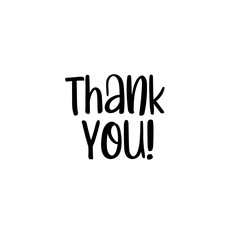 Wall Mural - Thank You handwritten inscription. Hand drawn lettering. Greeting card. Thank You calligraphy. Thank you card. Vector illustration.