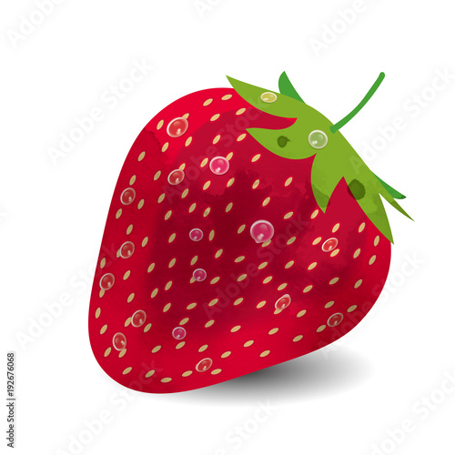 水滴のついたイチゴのイラスト 苺の実 水彩風 手描き風イラスト 墨絵 Stock Illustration Adobe Stock