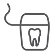 Dental floss line icon, stomatology and dental, clean sign vector graphics, a linear pattern on a white background, eps 10.