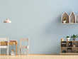 Pastel child's room. playroom. modern style. 3d illustration. Wall mock up