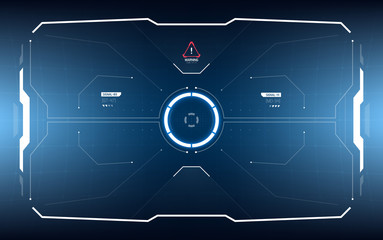 Wall Mural - Sci-Fi Concept of Future Vector HUD Interface Scree. Virtual Reality View Display. Hologram Technology