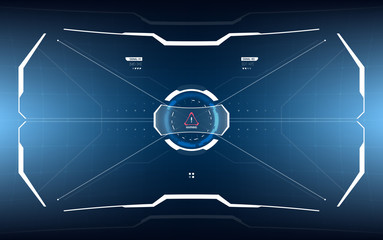 Wall Mural - Sci-Fi Concept of Future Vector HUD Interface Scree. Virtual Reality View Display. Hologram Technology