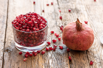 Pomegranate red grains