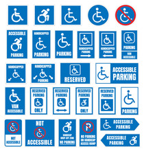 Accesible Parking Signs, Disabled People Parking Icons