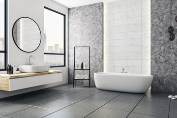 Wall Mural - Modern bathroom with blank poster