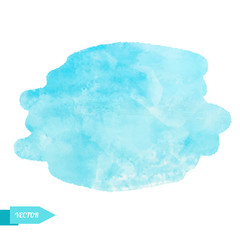 Sticker - Watercolor turquoise paint stain isolated on white