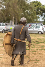 Authentic Armour Costume At A Medieval Market In Levin Showgrounds, New Zealand.