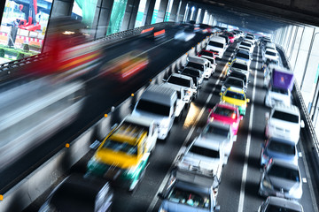 Sticker - Controlled-access highway in Bangkok during rush hour