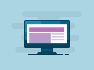 Wall Mural - illustration of computer monitor with responsive web design