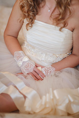 Wall Mural - bride dress detail