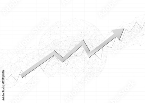 Arrow With Candle Stick Graph Chart In Financial Market With World - 