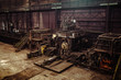 interior of an old abandoned steel factory in western Europe