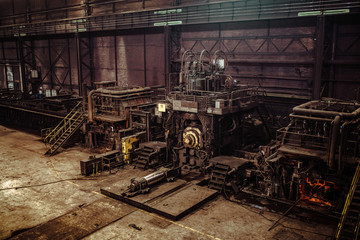 Wall Mural - interior of an old abandoned steel factory in western Europe