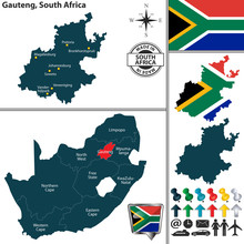 Map Of Gauteng, South Africa