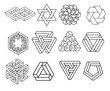 Sacred geometry symbols collection.