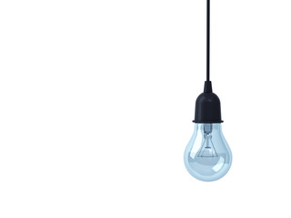 Leinwandbilder - Hanging Light bulb isolated on white background . 3D rendering.