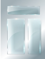 Wall Mural - vector modern transparent glass plates set on sample background.