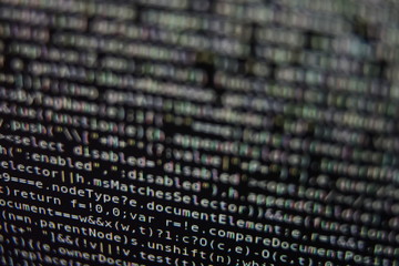 program code on screen