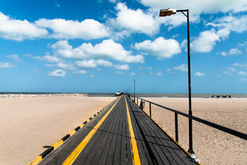 Wall Mural - Pier on the beach of Riohacha in guajira Colombia.