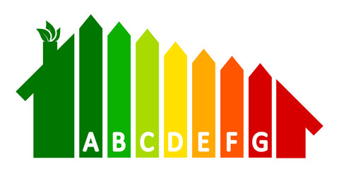 Wall Mural - energy efficient house concept with classification graph – vector