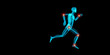 Artistic 3D illustration of a jogger having pain in his joints