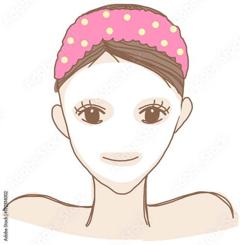 ローションパックをする女性 美容のイメージイラスト Stock Illustration Adobe Stock