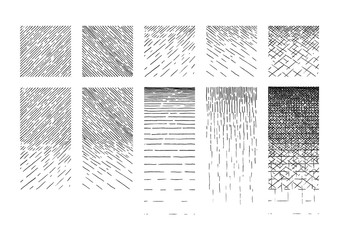 Set of Hatching gradient texture