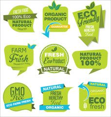 Poster - Modern ECO and NATURAL origami sale stickers and tags green collection