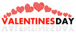 © vladystock - Banner with Valentine's day text in mirror reflection on white background