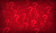 © wasan - Red question mark random pattern background.