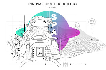 future technologies in cosmos operations, automatics robot systems and innovations industry from awe