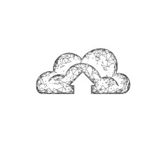 Wall Mural - cloud computing online storage low poly. polygonal future modern internet business technology. white