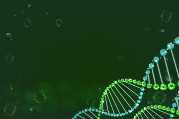 science concept, dark green background with space for text for cosmetic or healthcare product, illustration vector.