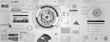 © ZinetroN - set of black and white infographic elements. Head-up display elements for the web and app. Futuristic user interface.