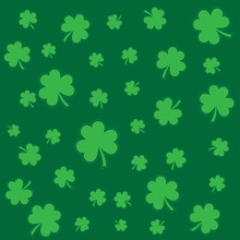 Saint Patrick's Day Green Shamrock Background. Vector Holiday Icon Pattern