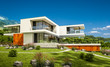 © korisbo - 3d rendering of modern house by the river