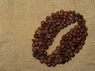 Coffee bean shape background