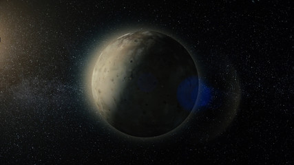 Wall Mural - planet or satellite in space. unexplored planets of faraway space. deep space. universe scene with p