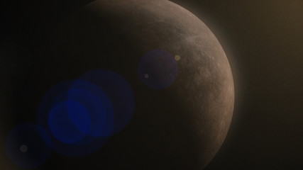 Wall Mural - planet in space. solar system and space objects. abstract scientific background - glowing planet in 
