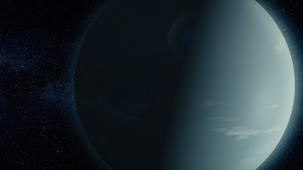 Wall Mural - planet in space. solar system and space objects. abstract scientific background - glowing planet in 