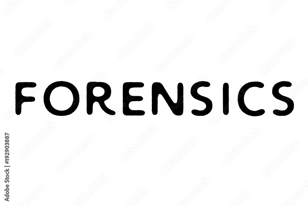 Forensics stamp. Typographic sign, stamp or logo Stock Vector | Adobe Stock
