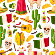 Cinco De Mayo Mexican Holiday Seamless Pattern