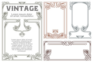 Wall Mural - Vector vintage labels on different versions.
