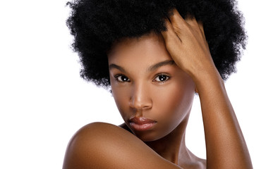 Wall Mural - portrait of young and cute african woman