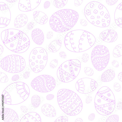 Vector Seamless Easter Eggs Background Pink Doodle Easter Eggs On White Background Stock Vector Adobe Stock