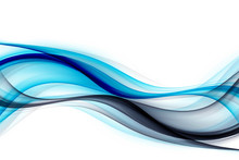 Awesome Smooth Blue Black Waves Background.