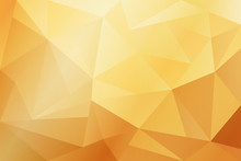 Abstract Yellow And Gold Geometric Background With Lighting.